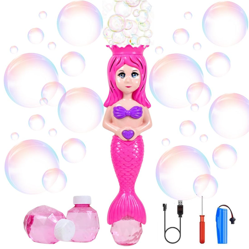Mermaid Automatic Bubble Machine Toy for Kids β USB Rechargeable