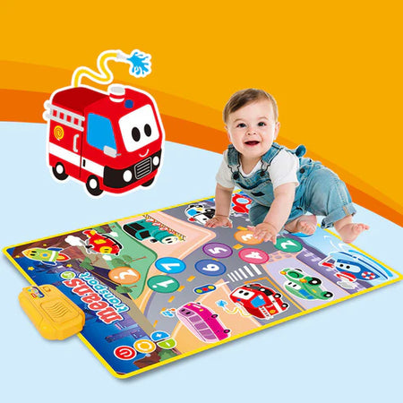 Musical Mat for Kids Marin Animals | Baby Piano Play Mat with 8 Vehicle Sounds | Interactive Musical Keyboard Early Learning Toy