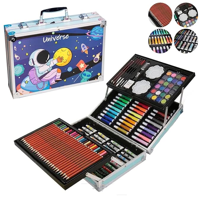 Deluxe Art Drawing Colour Suitcase Kit Set for Kids