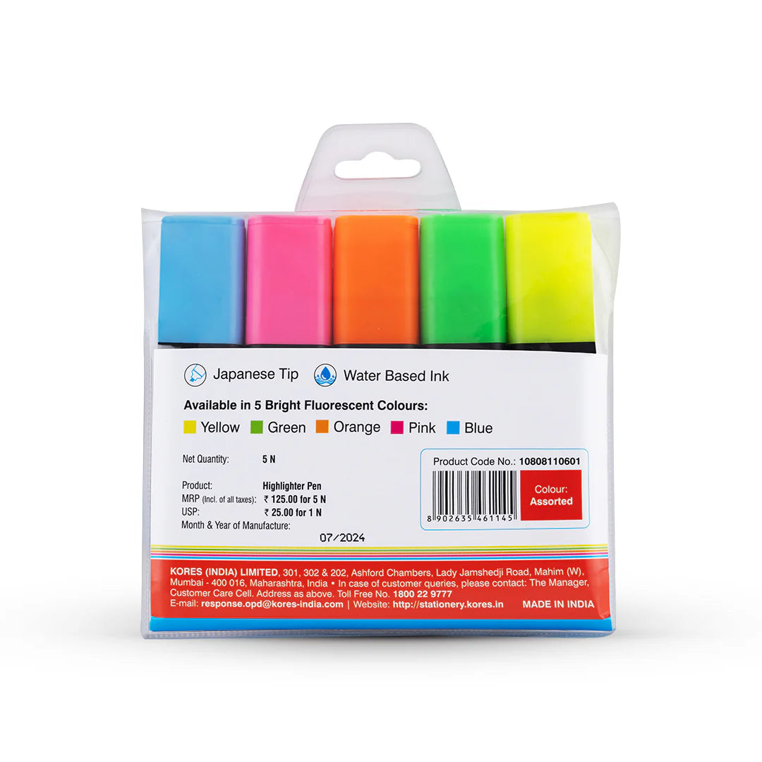Kores Smoothline Highlighters – (SET of 5)