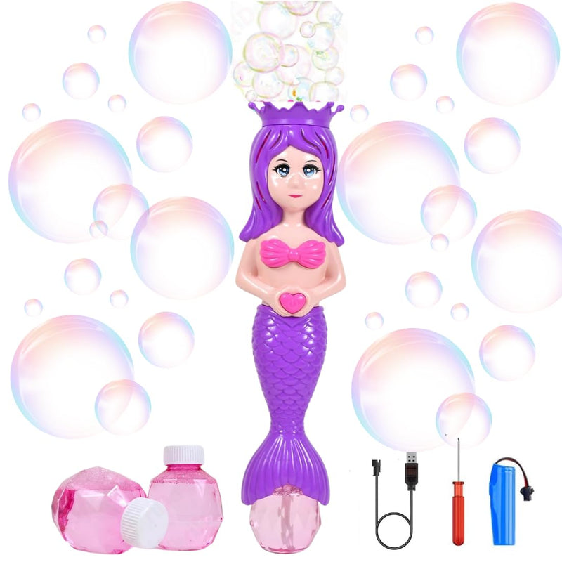 Mermaid Automatic Bubble Machine Toy for Kids β USB Rechargeable