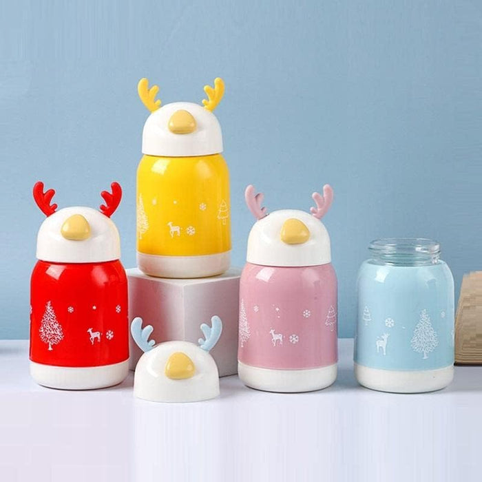 Small Premium Water Bottle Insulated Glass Bottle with Outer Plastic Cover