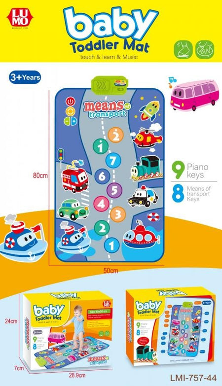 Musical Mat for Kids Ages 3+ - Marin Animals | Baby Piano Play Mat with 8 Vehicle Sounds | Interactive Musical Keyboard Early Learning Toy