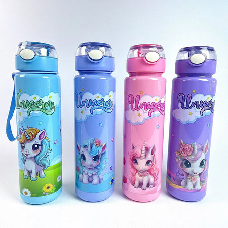 Unicorn Printed Kids Water Bottle – Leakproof & Stylish Sipper