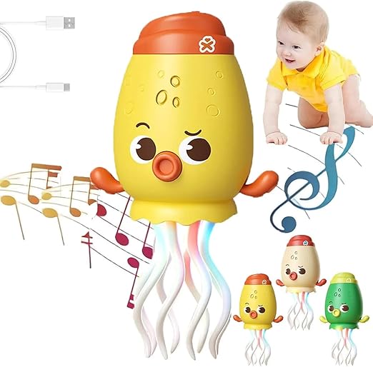 Electric Crawling Octopus Toy with LED Lights & Music (Chargeble)