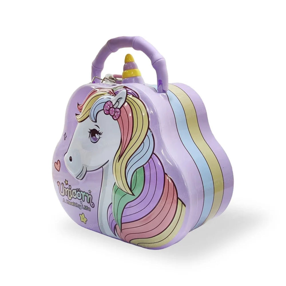 Unicorn Piggy Bank - Stylish Money Saving Tin Coin Bank with Lock and Key