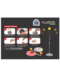 Table Tennis Rebound Trainer Toys with Rackets and Balls Base (Multicolour)
