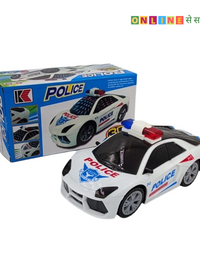 3D Light and Sound Police Car Toy for Kids – Bump and Go Action Vehicle
