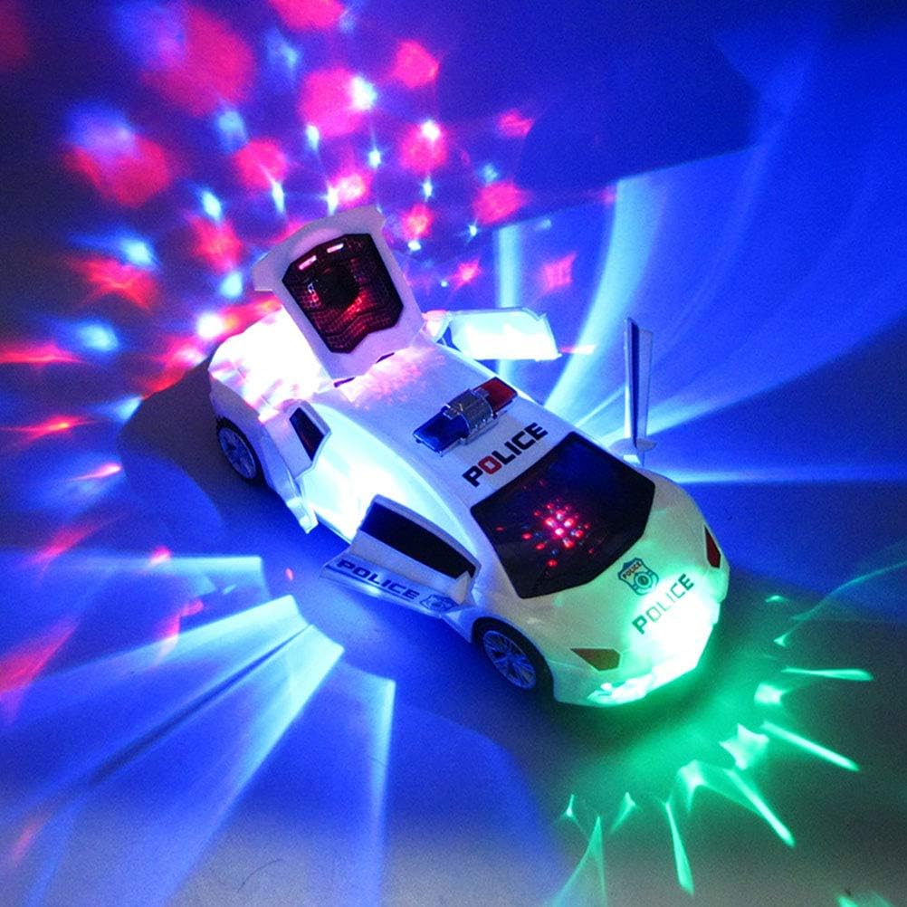 3D Light and Sound Police Car Toy for Kids – Bump and Go Action Vehicle