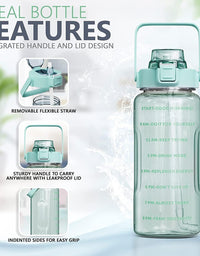 3 in 1 Transparent Water Bottle (2000ML, 900ML, 300ML with Motivational Design
