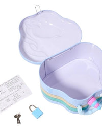 Unicorn Piggy Bank - Stylish Money Saving Tin Coin Bank with Lock and Key
