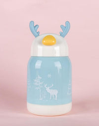 Small Premium Water Bottle Insulated Glass Bottle with Outer Plastic Cover
