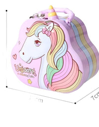 Unicorn Piggy Bank - Stylish Money Saving Tin Coin Bank with Lock and Key
