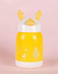 Small Premium Water Bottle Insulated Glass Bottle with Outer Plastic Cover
