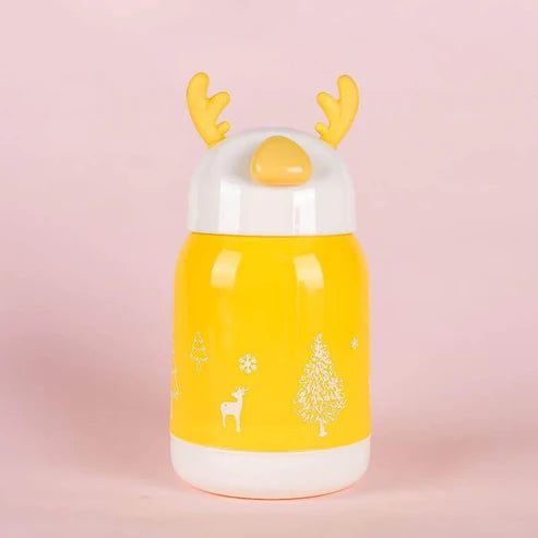 Small Premium Water Bottle Insulated Glass Bottle with Outer Plastic Cover