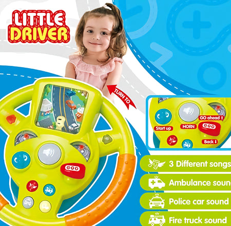 Little Driver Steering Wheel Toy with Music, Games & Vehicle Sounds