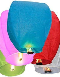 Paper Sky Lanterns Multicolour|Flying Night Sky Light Candle for Diwali
