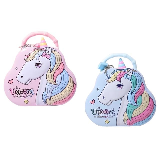 Unicorn Piggy Bank - Stylish Money Saving Tin Coin Bank with Lock and Key