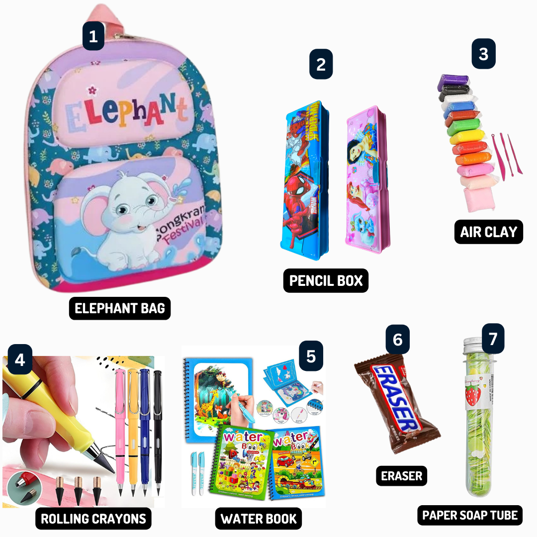 Cute 3D Cartoon Kids Backpack with Activity Kit
