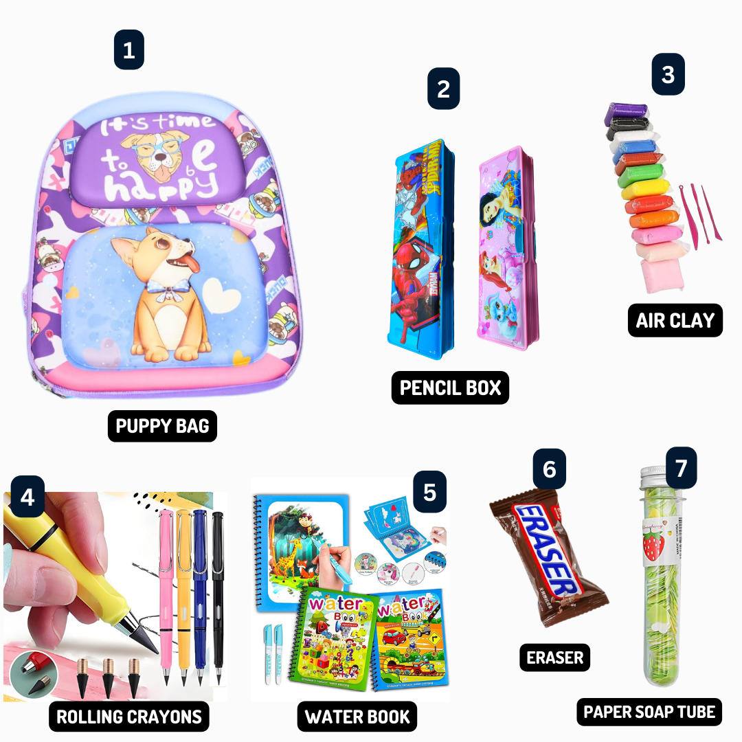 Cute 3D Cartoon Kids Backpack with Activity Kit