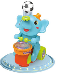 Cute Elephant Toy with Ball on Nose & Dazzling Light Drum Sound
