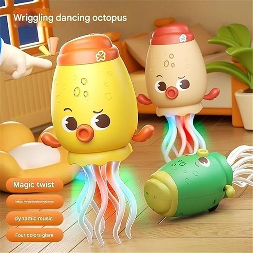 Electric Crawling Octopus Toy with LED Lights & Music (Chargeble)