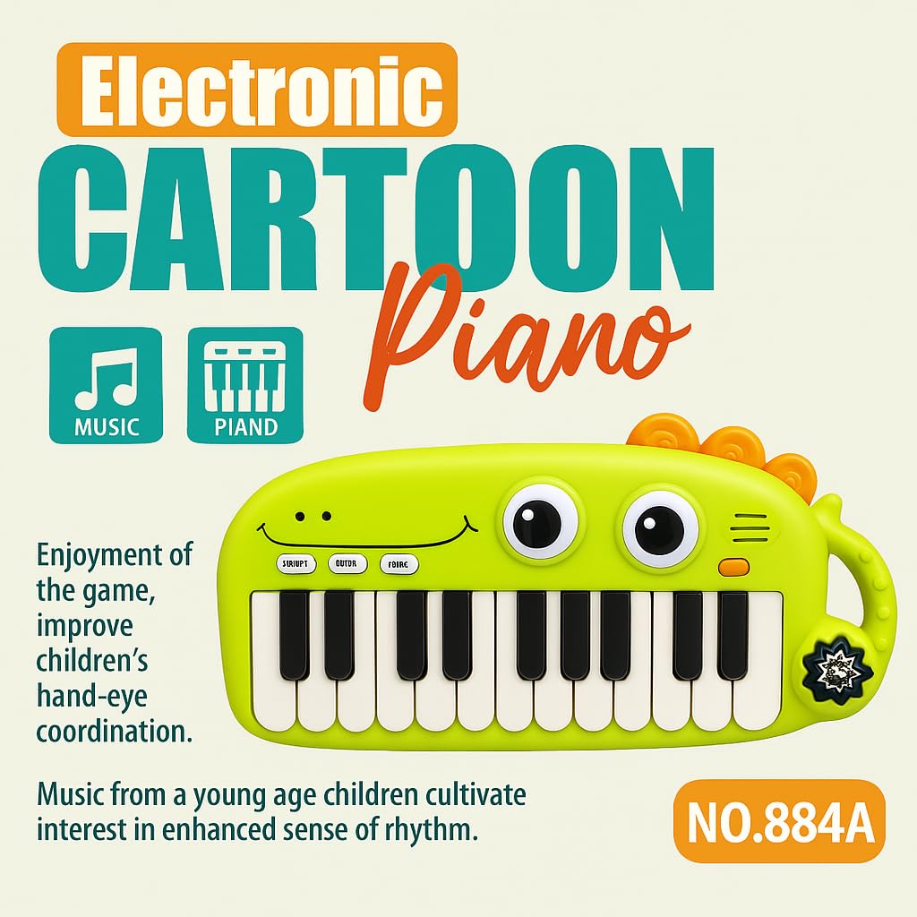 Musical Piano Toy | 24 Keys Mini Cartoon Piano for Baby