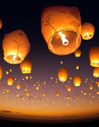 Paper Sky Lanterns Multicolour|Flying Night Sky Light Candle for Diwali
