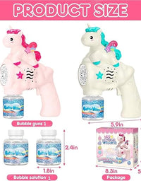 Electric Unicorn Bubble Machine Gun With 1 Bottles Bubble Refill Solution

