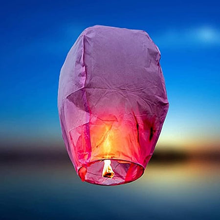 Paper Sky Lanterns Multicolour|Flying Night Sky Light Candle for Diwali