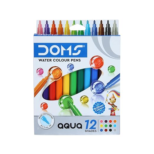 DOMS Aqua Watercolour Pen 12 Shades