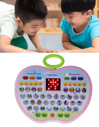 Apple Shape Electronic Educational Computer Toy | Multifunctional Musical Learning Animal Sound Laptop Toy for Kids
