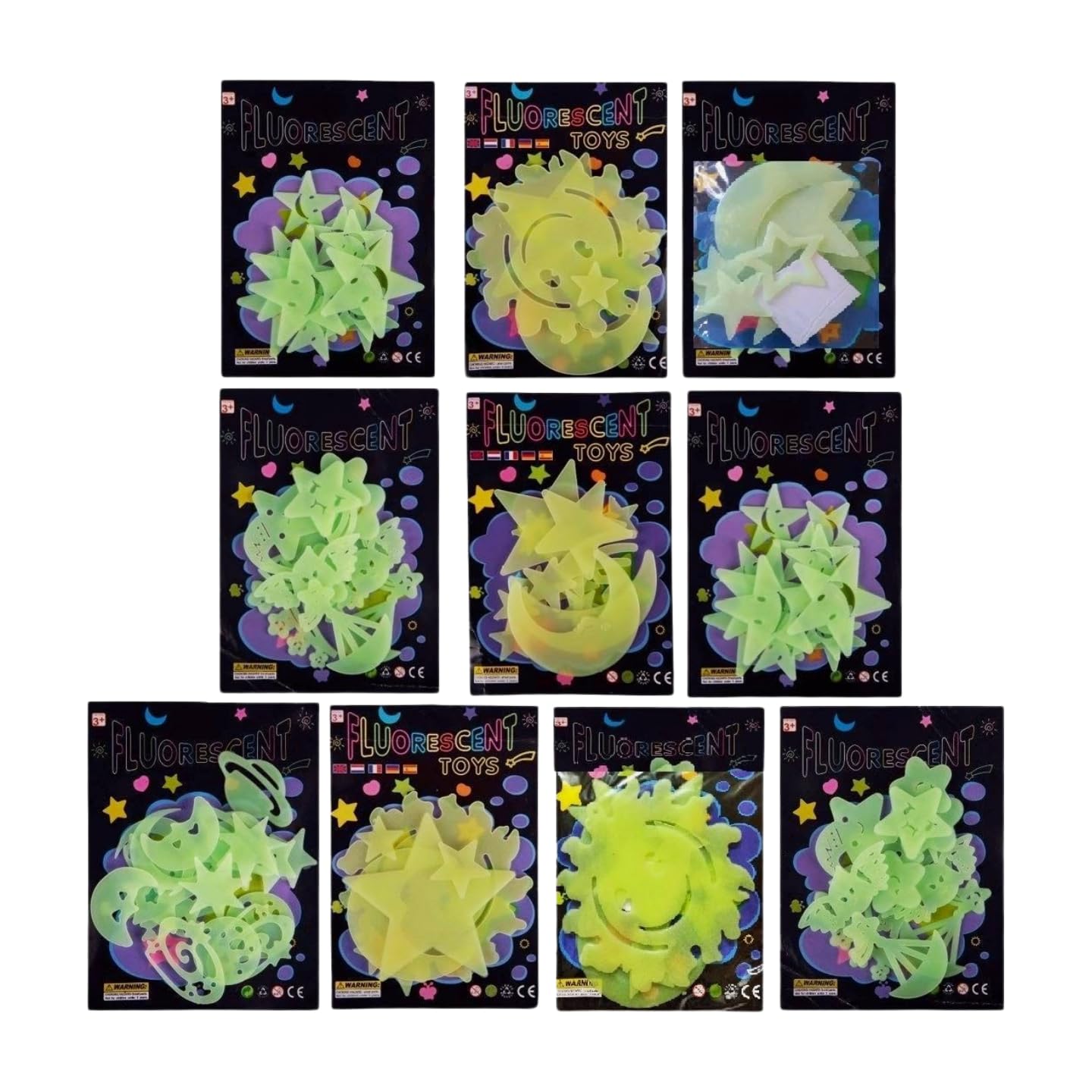 Fluorescent Glow-in-the-Dark Wall & Ceiling Stickers (PACK OF 1 SET)