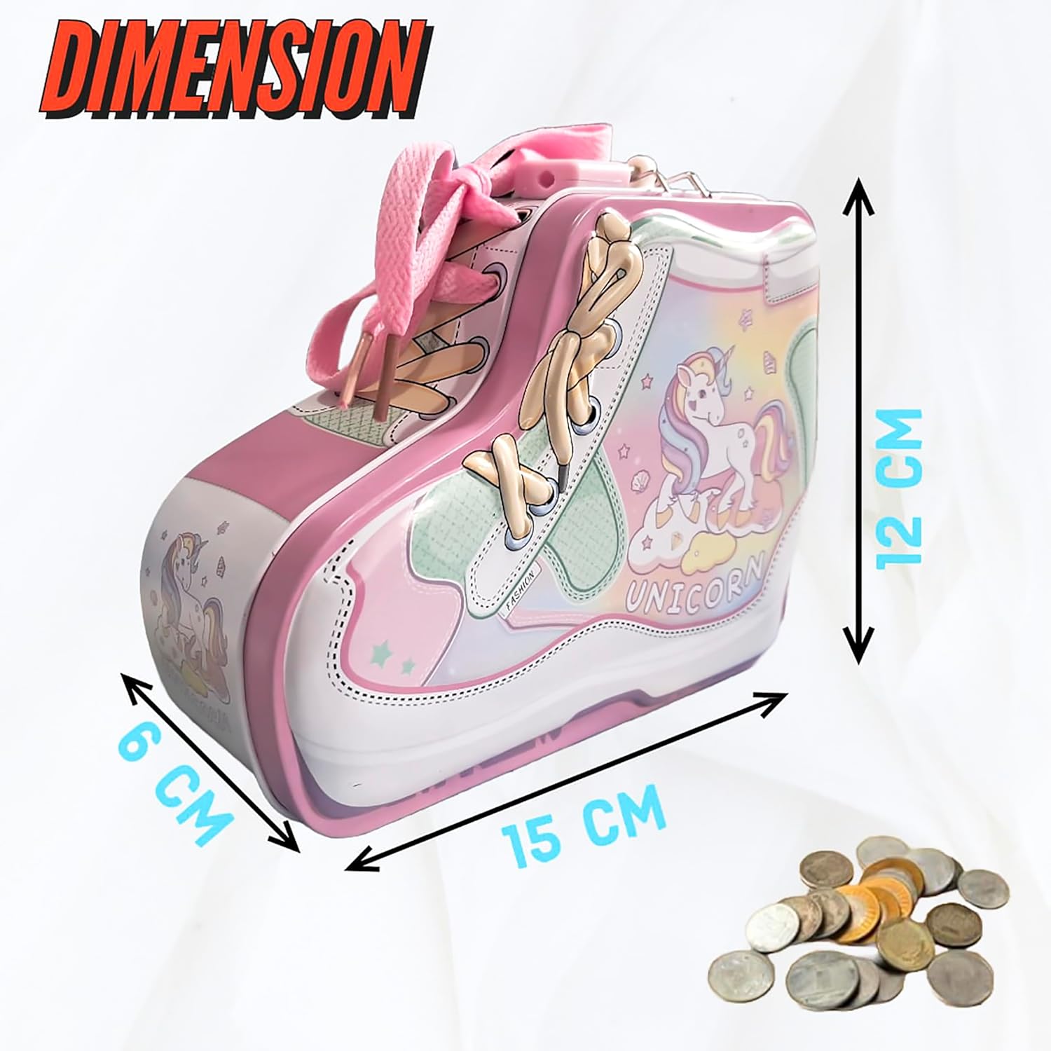 Shoe Shaped Bank for Kids | Steel Coin Bank| 3D embossing Coin Bank