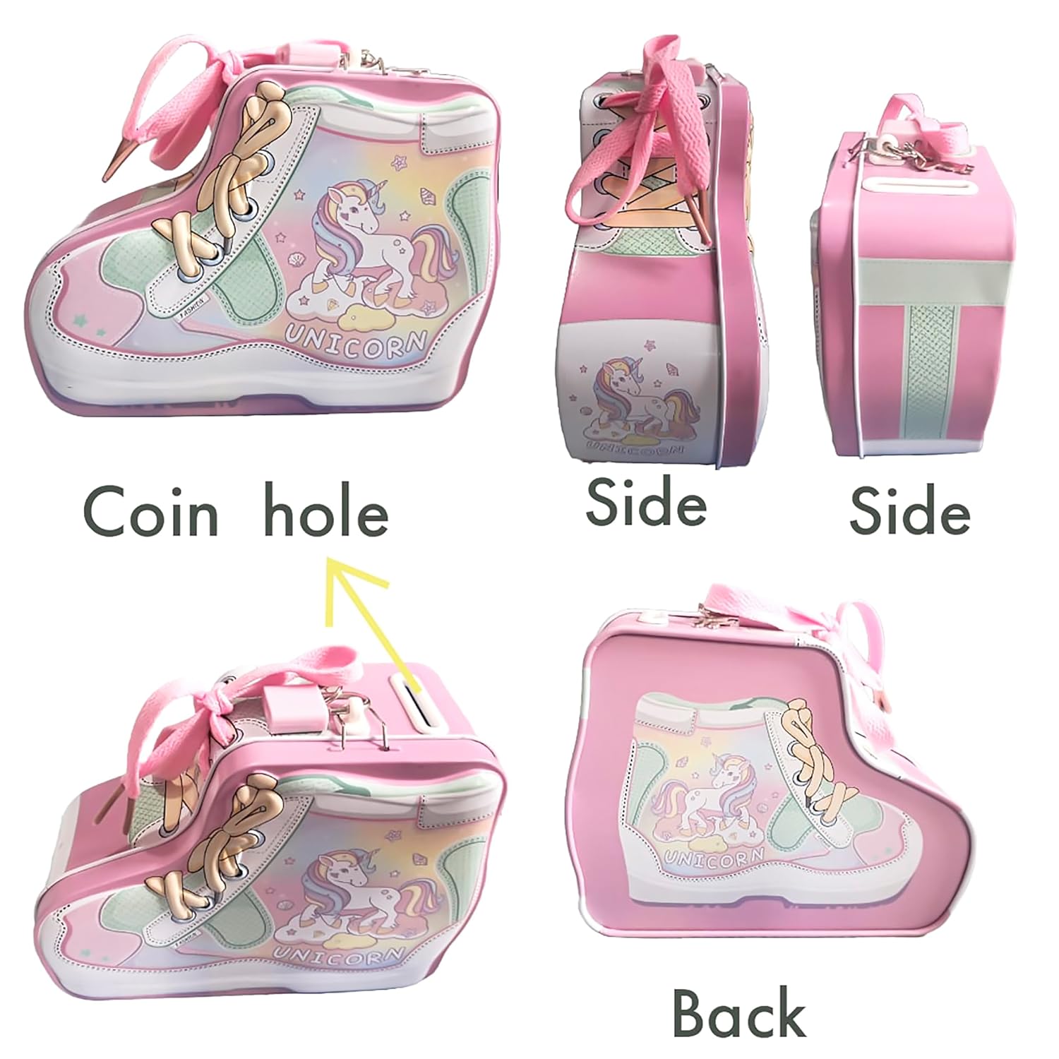 Shoe Shaped Bank for Kids | Steel Coin Bank| 3D embossing Coin Bank