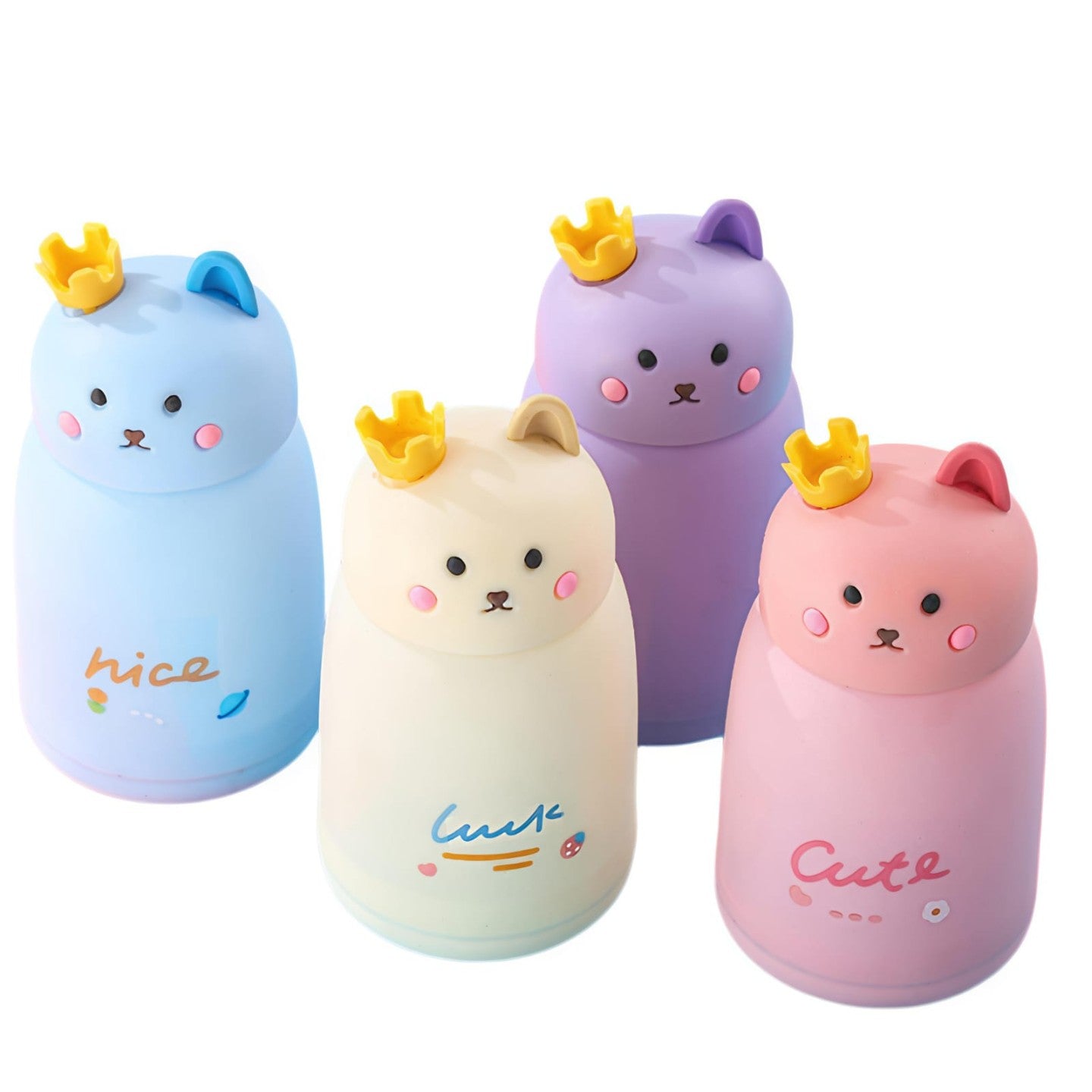 Glass Bottle Cat With Crown