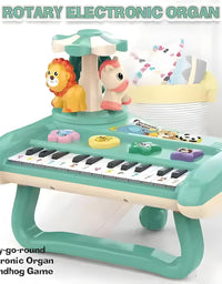 Animal Concert Musical Piano for Kids – Rotary Electronic Organ with Lights & Sound
