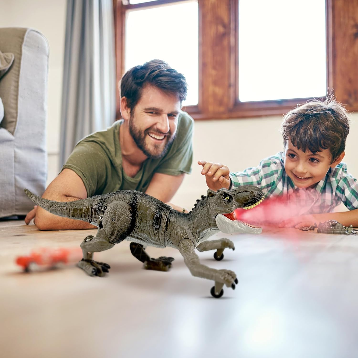 Remote Control Walking & Roaring Dinosaur Toy with Lights and Sound