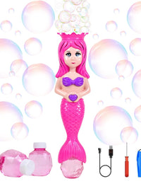 Mermaid Automatic Bubble Machine Toy for Kids – USB Rechargeable
