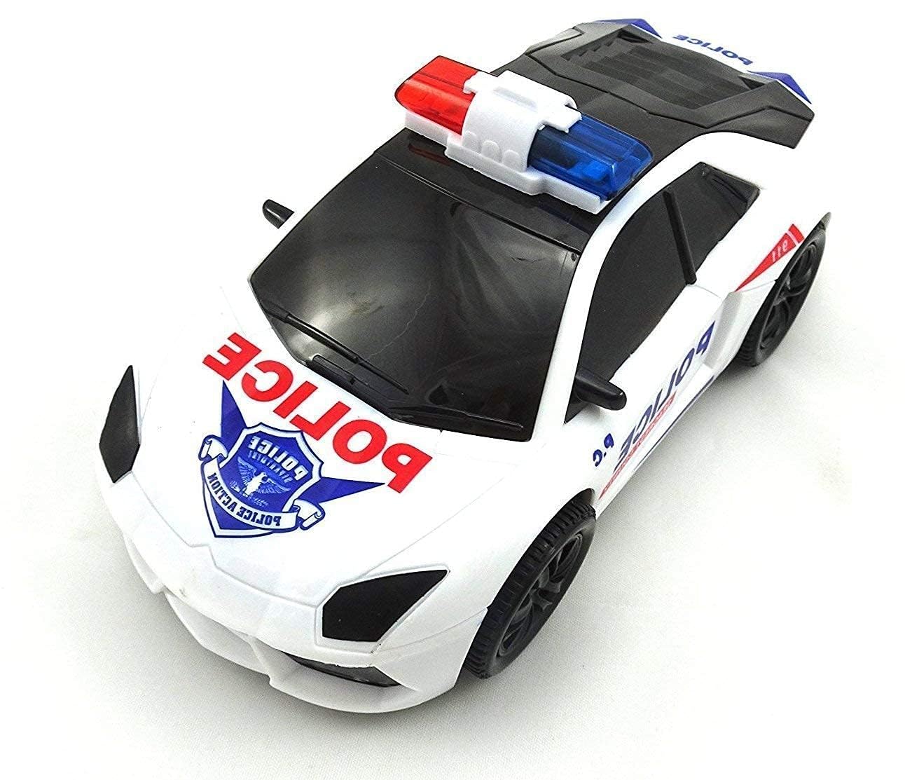 3D Light and Sound Police Car Toy for Kids – Bump and Go Action Vehicle