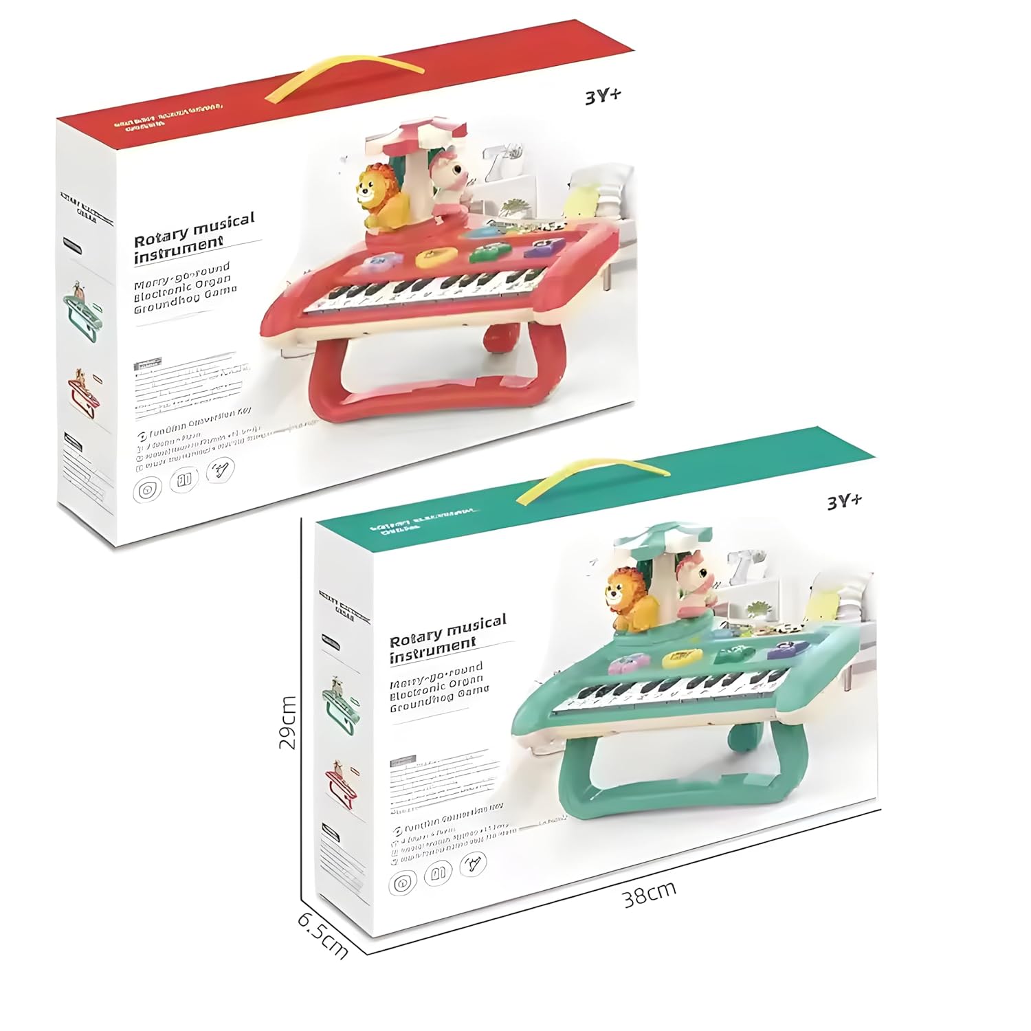 Animal Concert Musical Piano for Kids – Rotary Electronic Organ with Lights & Sound
