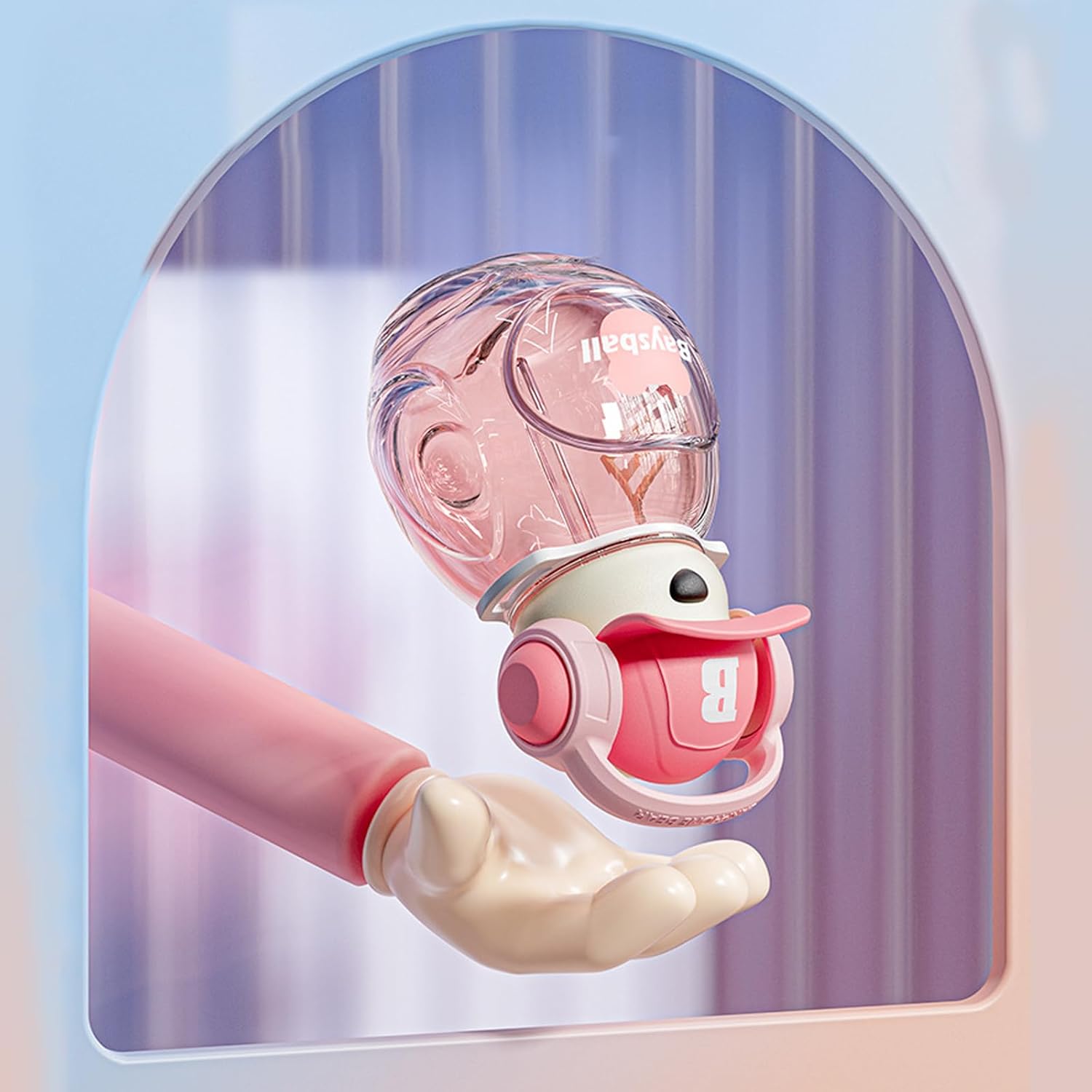 Cartoon Earphone Bear Water Bottle For Kids