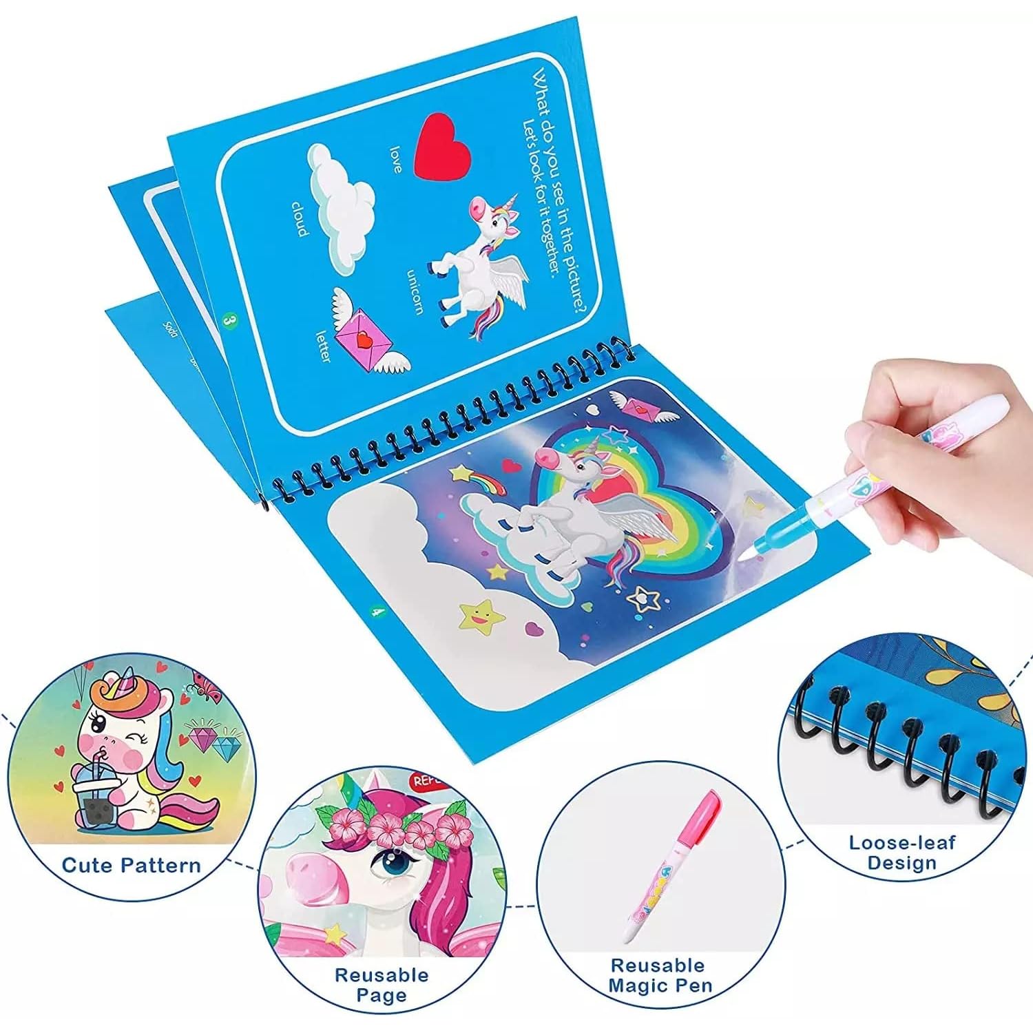 Magical Water Drawing Book – Fun and Safe Learning Toy for Kids (Size13*19cm)