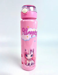 Unicorn Printed Kids Water Bottle – Leakproof & Stylish Sipper
