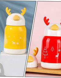 Small Premium Water Bottle Insulated Glass Bottle with Outer Plastic Cover

