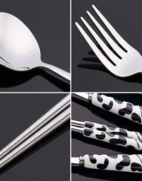 Portable Stainless Steel Cutlery Set – Spoon, Fork & Chopsticks with Case
