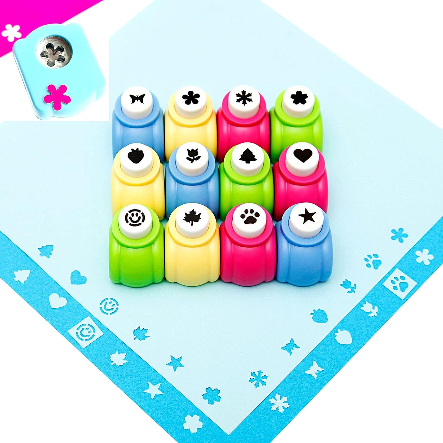 Craft Hole Punch Shapes Set,Small Paper Puncher for Kids