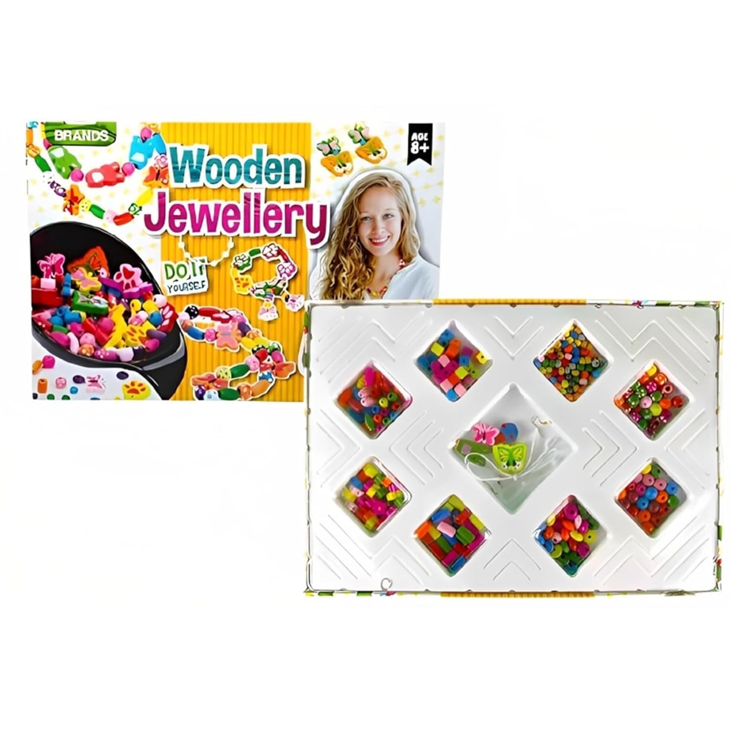 DIY Wooden Jewellery Kit | Beads Jewellery Making Kit for Girls
