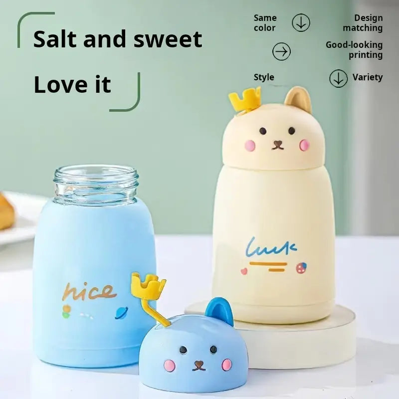 Glass Bottle Cat With Crown