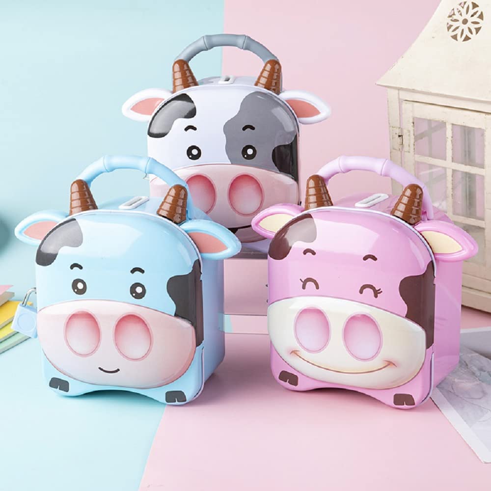 Cute Cow Money Safe Piggy Bank with Lock